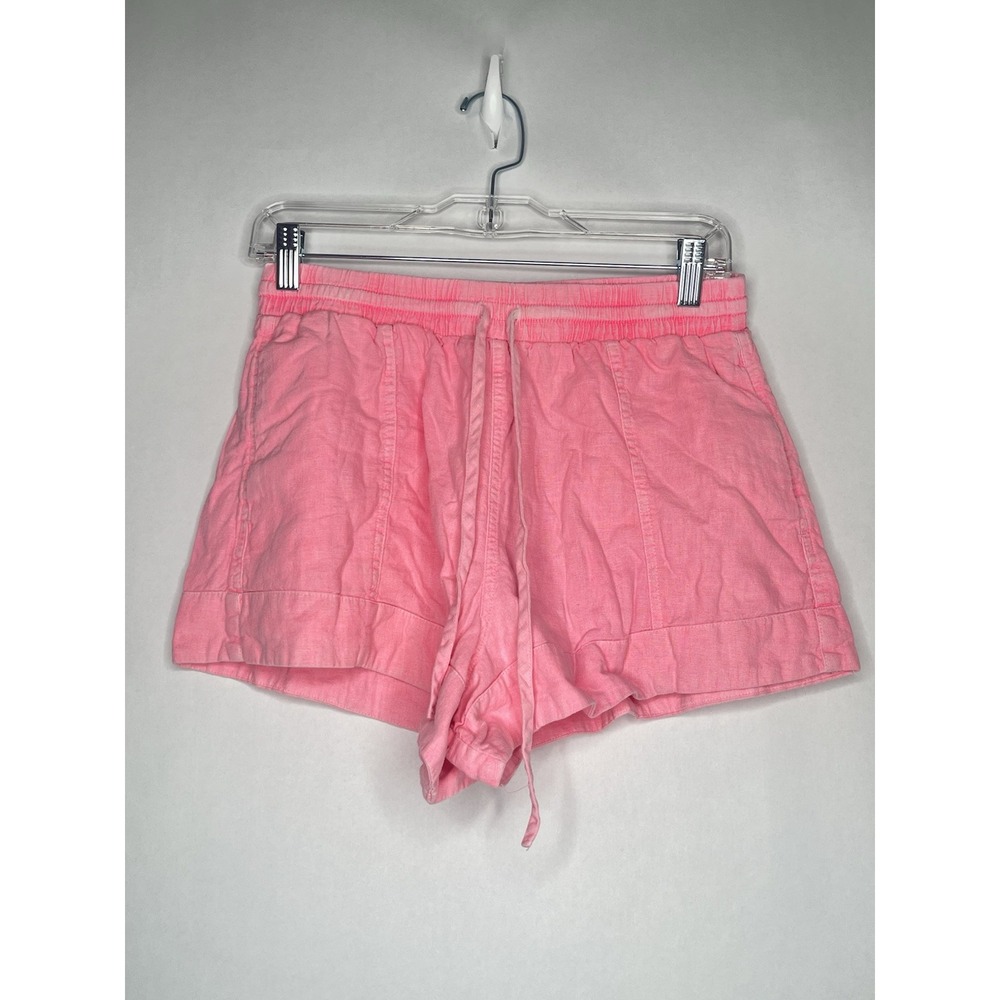 Universal Thread Shorts Size S Small Bright Pink Neon Linen Blend Pull-on Pocket